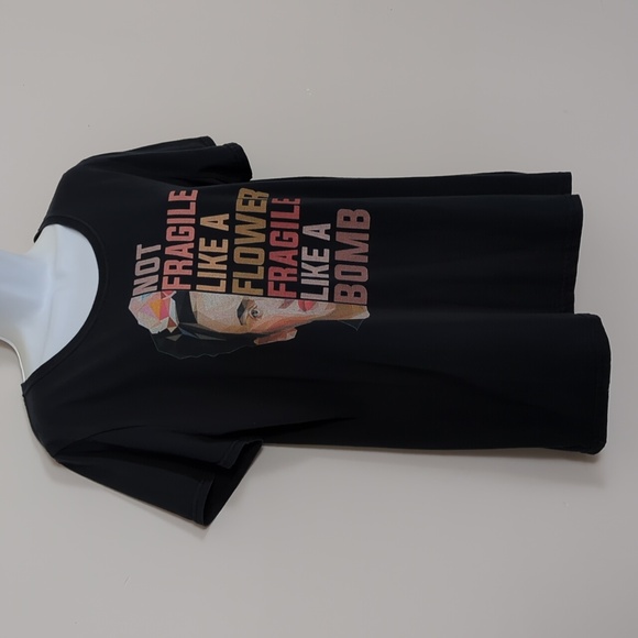 Not Fragile Like a Flower Fragile Like a Bomb Frida Kahlo T-Shirt Black Size XL - Picture 3 of 8